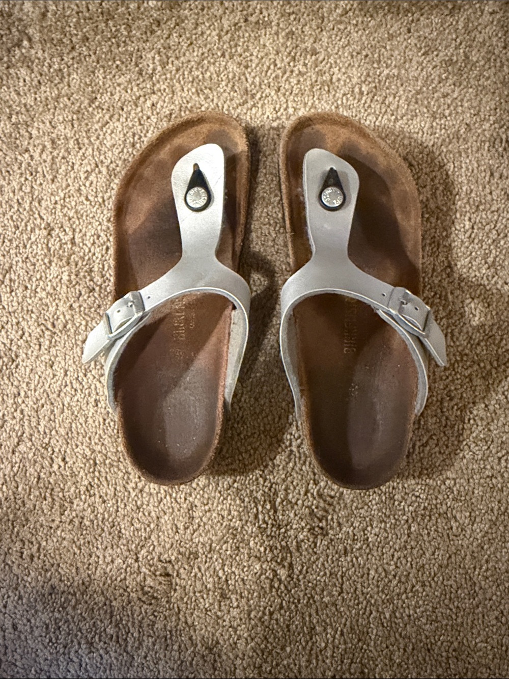 Birkenstock Silver Gizeh Sandals